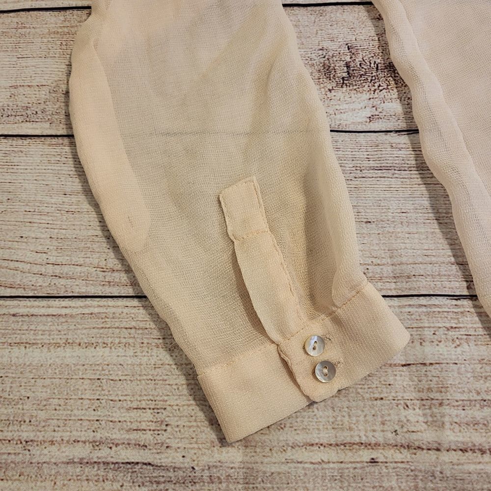 Zara Basicsoft Peach Collard Button-Down Long-Sle… - image 2